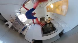 Spiderman in Home Office Corona Quarantine going crazy in the kitchen!! Part 3