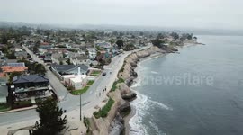 Drone video of the Pleasure Point area in Santa Cruz, California