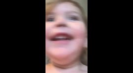 Baby Alena steals mom's phone and hysterically laughs while running away