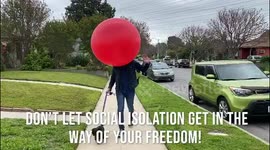 Los Angeles man has funny and EXTREME version of socially distant mask