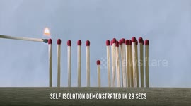 Simple yet powerful demonstration how self-isolation prevents COVID-19 spread using matches