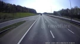 Speeding Motorbike Flying down the M6 Easter Saturday During Covid 19 Lockdown for Essential Journeys only.
