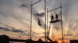 Night Flight at Trapeze School in South London, Summer 2019