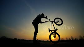 Lovely Sunset & BMX Action Athlete from Youtube Channel woozyBMX doing tricks