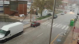 terrible hail storm hits the city of soria