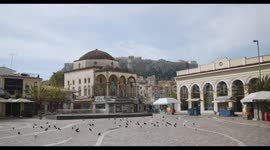 Athens - Monastiraki square during coronavirus lockdown