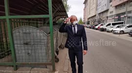 Man is locked inside the house and he do funny thing so he can go outside during coronavirus lockdown with one reason