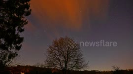 Lyrid meteor shower, Aurora Borealis and a satellite passing over Derbyshire, UK