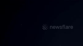 Close Up Time Lapse Elon Musks SpaceX's Starlink Satellites Going Over London