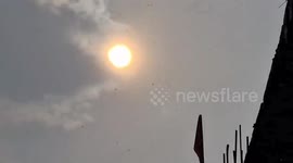 Bizarre phenomenon as rain pours down in the Philippines as the sun shines