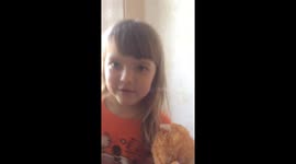 Little girl is singing