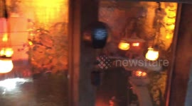 Indoor Koi Pond with Bakki Shower - At Night