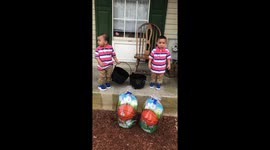 The Twins have a Easter egg Hunt