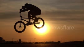 Extreme Slowmo BMX Bike Jump with Sunset from Youtube Channel woozyBMX