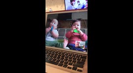 Grandad serenades baby twins on FaceTime during COVID-19 lockdown