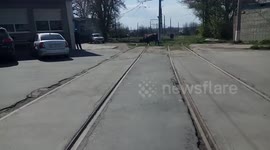 Ukraine. Quarantine. Trams and buses do not run, Central hospital