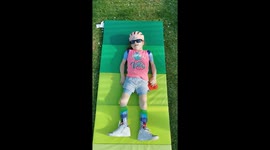 Six-year-old girl with muscular dystrophy teaches her physio routine during COVID-19 lockdown