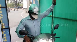 Disinfectant Tunnel for two-wheelers in Southern India Amid Covid-19