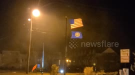 Very windy and rainy conditions due to a Noreaster