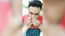 This North Indian man can squirt WATER out of his eyes