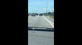 'How is he driving?' Florida motorist spots diagonal-facing vehicle driving down highway
