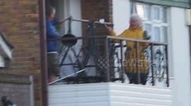 Clap for Carers in Minster, Kent, UK