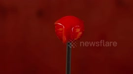 Red Lollipop Melting Time-lapse