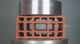 Crushing CONCRETE BRICKS with a hydraulic press