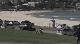 Bondi Beach empty on sunny weekend - COVID19