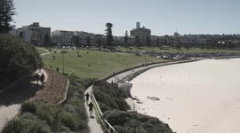Bondi Beach empty on sunny weekend - COVID19