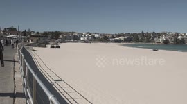 Bondi Beach empty on sunny weekend - COVID19