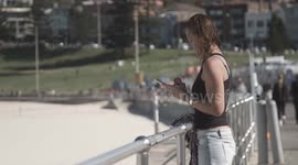 Bondi Beach empty on sunny weekend - COVID19