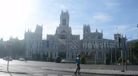first day after the 50-day confinement on the streets of Madrid, Spain