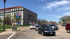 Trump Flags Were a Prominent Feature at the Operation Gridlock Protest at the Minnesota State Capitol