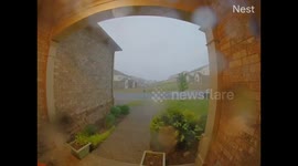 Trampoline gets BOUNCED by strong winds in Tennessee