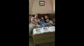 Auntie from scotland surprising her nephews and brother in Canada