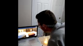 Virtual party. All precautions are taken, even the candles are virtual