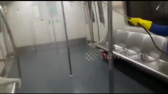 Delhi Metro being sanitised amidst coronavirus scare