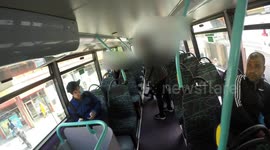 Man attacks supermarket staff and is chased onto bus