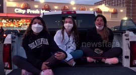 Pop-up drive-in cinema brings cheer to New Yorkers amid coronavirus gloom