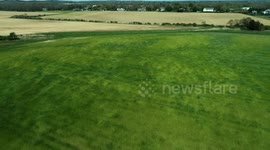 Amazing drone footage of wind sweeping across fields of Rye in New York