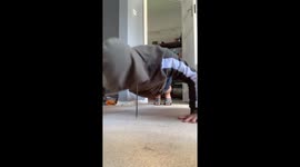 Actor's exercise challenge is interrupted by his excitable pooch