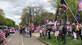 Anti-Lockdown Protesters Gathered In Front of Minnesota Governor Tim Walz's Home Demanding the State Reopen
