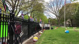 Anti-Lockdown Protesters Thew Beach Balls into Governor Tim Walz's Front Yard During Protest