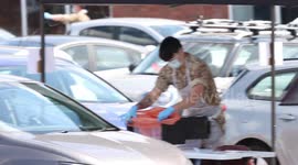 Army personnel run COVID-19 testing station in Amersham, UK