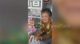 Selfless pensioner uses her savings to buy food donations for others struggling with pandemic