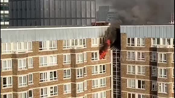60 firefighters tackle blaze at apartment in London's Old Street