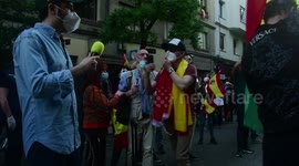 Hundreds protest in Spain against government's handling of coronavirus disease