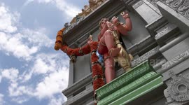 Deity Statue on Exterior Wall of Temple