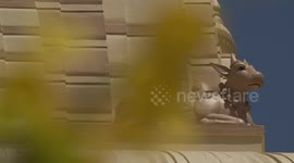 Carving of Nandi Laying Down